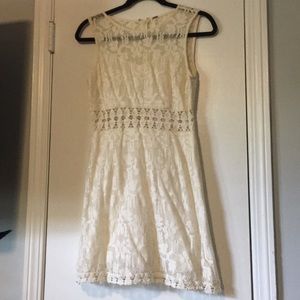 White lace free people dress,  cropped in middle